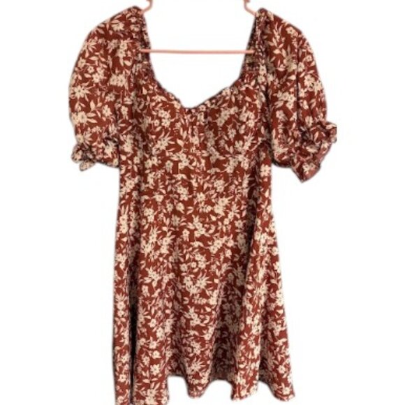 Inspired Hearts Red and White Floral Summer Dress - Size XL - Picture 1 of 6